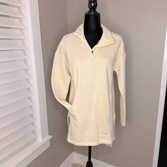 NWOT Columbia women’s 1/4 zip cream tunic sweatshirt size small - Picture 1 of 9